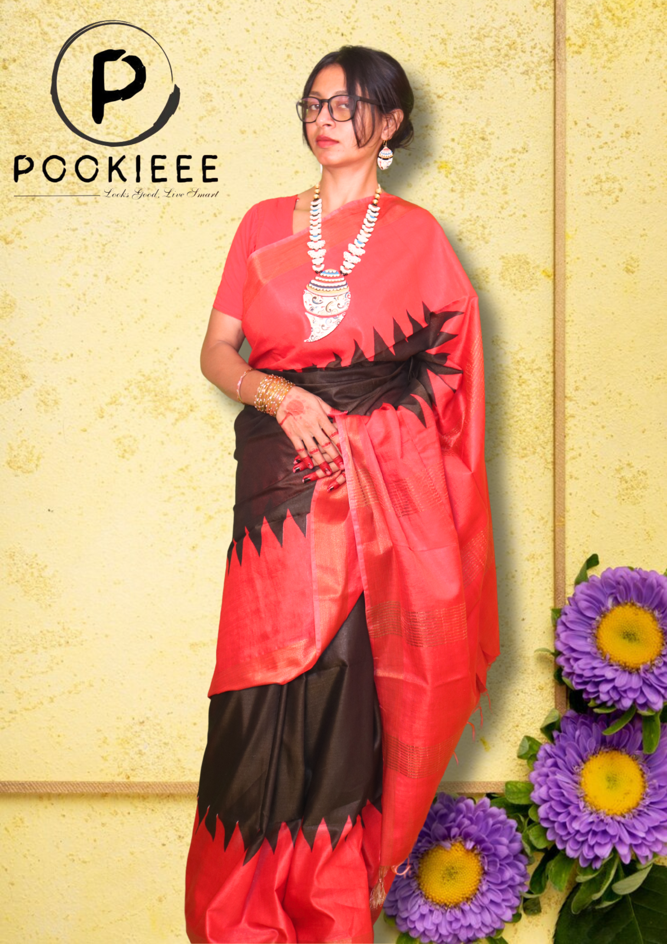 Chanderi Block Saree with Blouse Piece